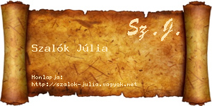 Szalók Júlia névjegykártya